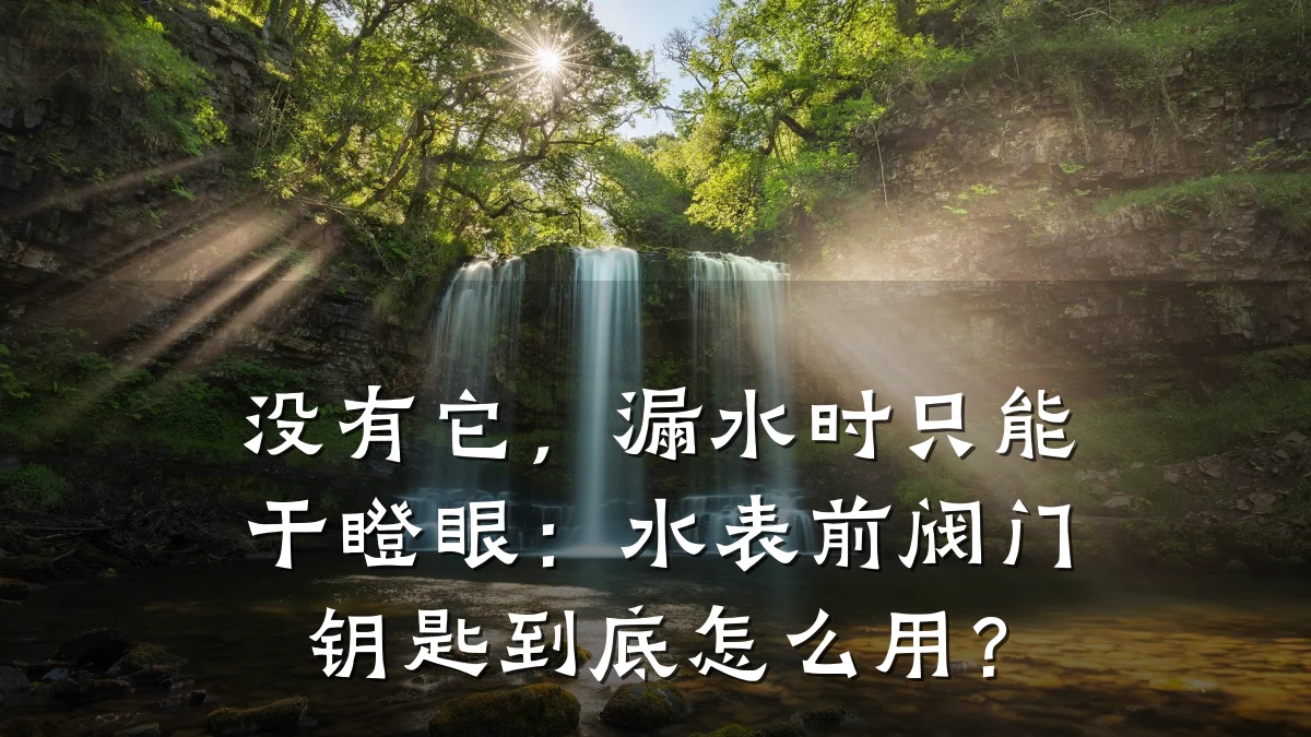 没有它,漏水时只能干瞪眼:水表前阀门钥匙到底怎么用?