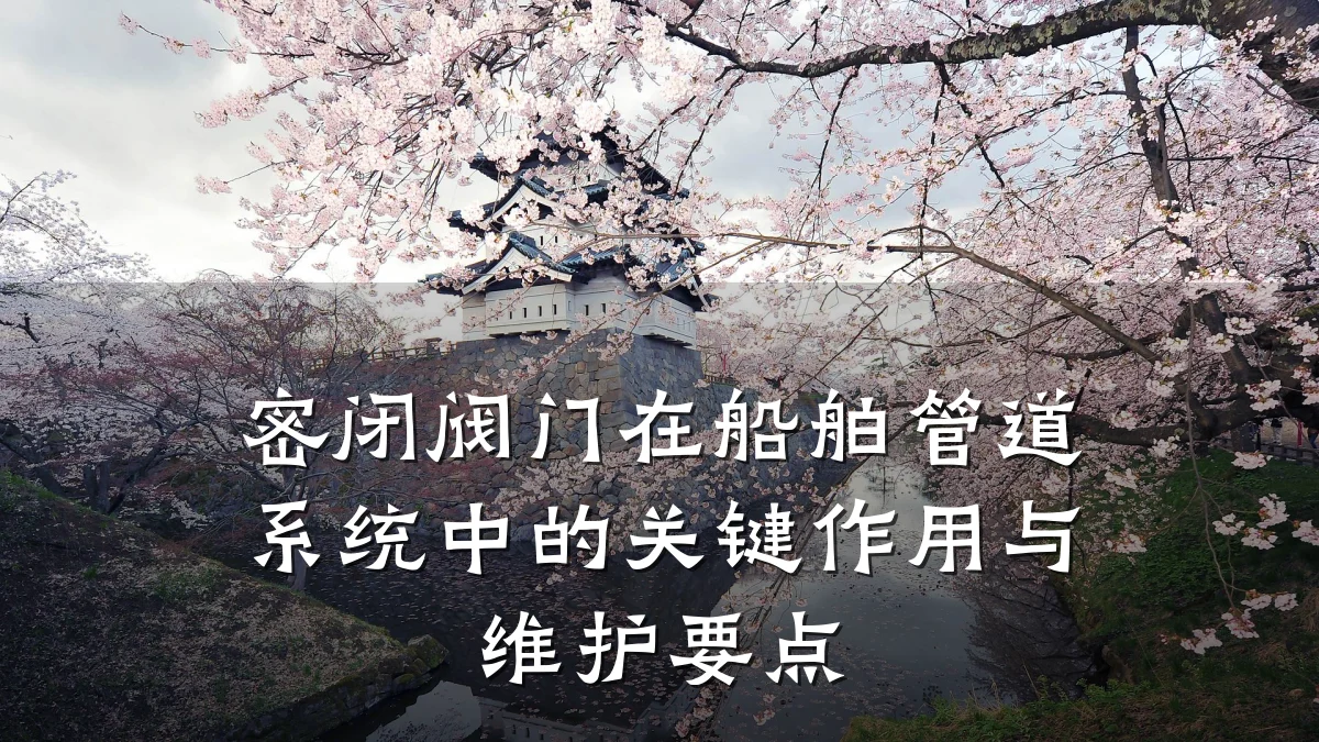 密闭阀门在船舶管道系统中的关键作用与维护要点