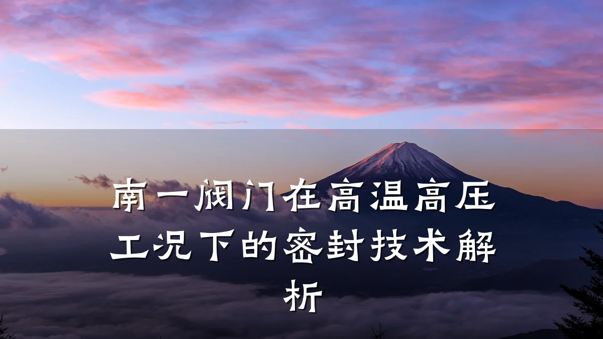 南一阀门在高温高压工况下的密封技术解析