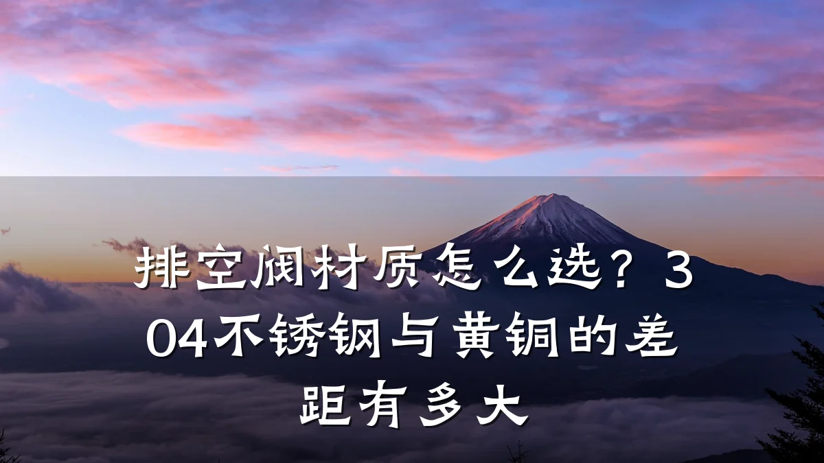 排空阀材质怎么选?304不锈钢与黄铜的差距有多大