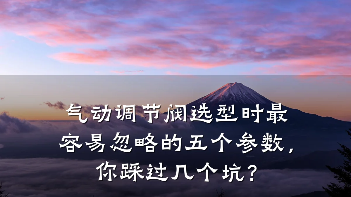 气动调节阀选型时最容易忽略的五个参数,你踩过几个坑?