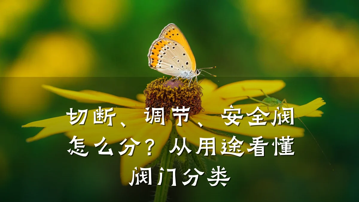 切断、调节、安全阀怎么分?从用途看懂阀门分类