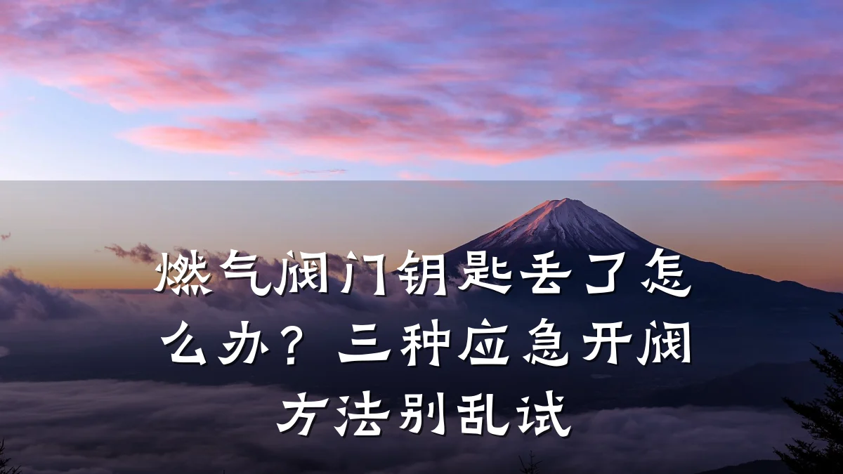 燃气阀门钥匙丢了怎么办？三种应急开阀方法别乱试