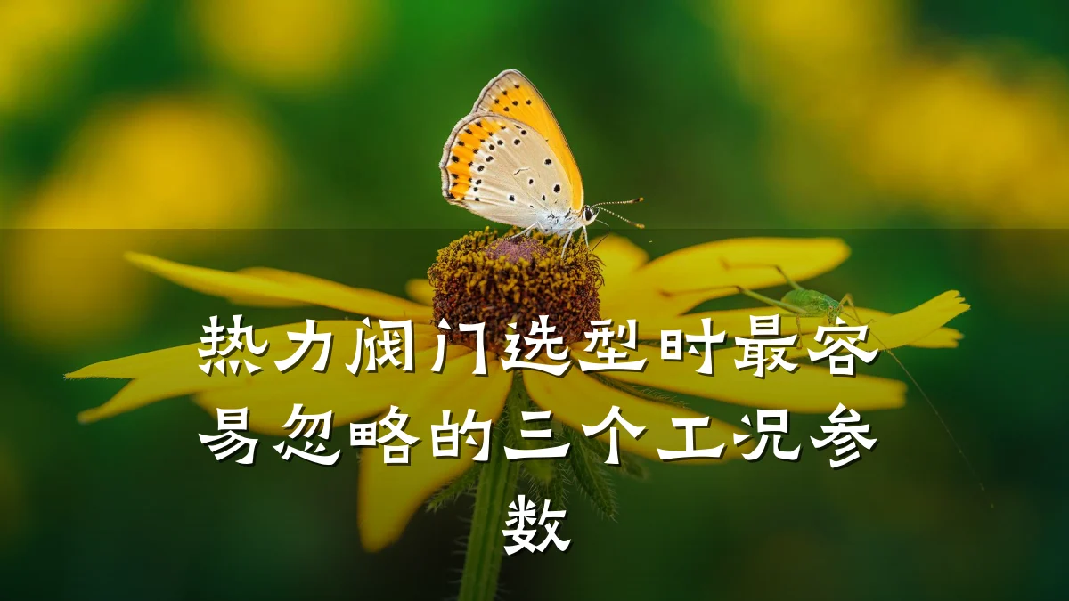 热力阀门选型时最容易忽略的三个工况参数