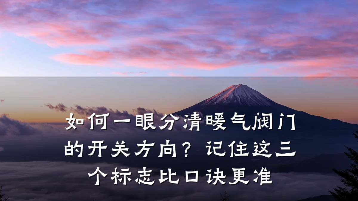如何一眼分清暖气阀门的开关方向?记住这三个标志比口诀更准