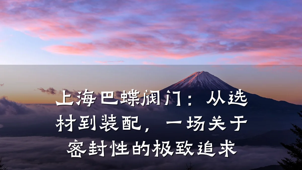 上海巴蝶阀门:从选材到装配,一场关于密封性的极致追求