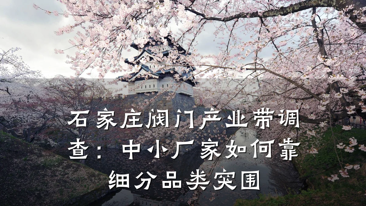 石家庄阀门产业带调查:中小厂家如何靠细分品类突围