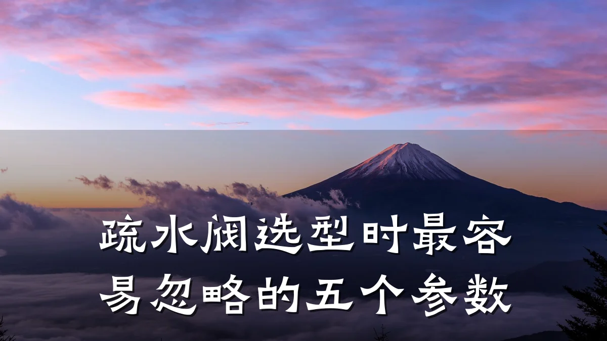 疏水阀选型时最容易忽略的五个参数