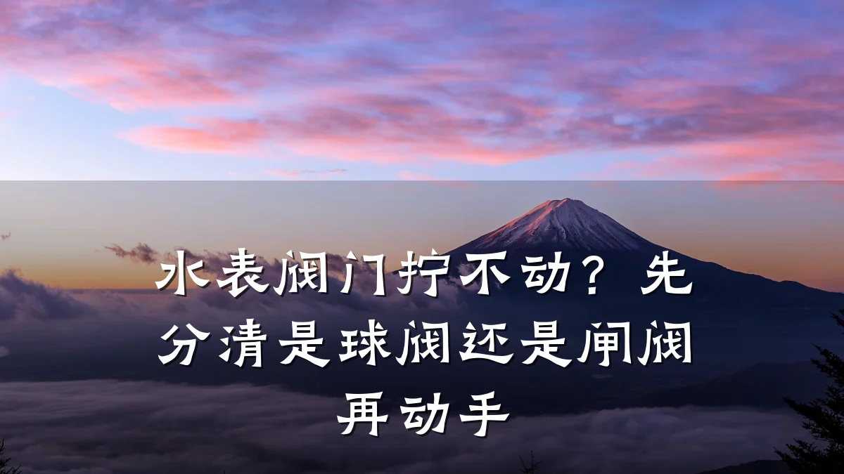 水表阀门拧不动?先分清是球阀还是闸阀再动手