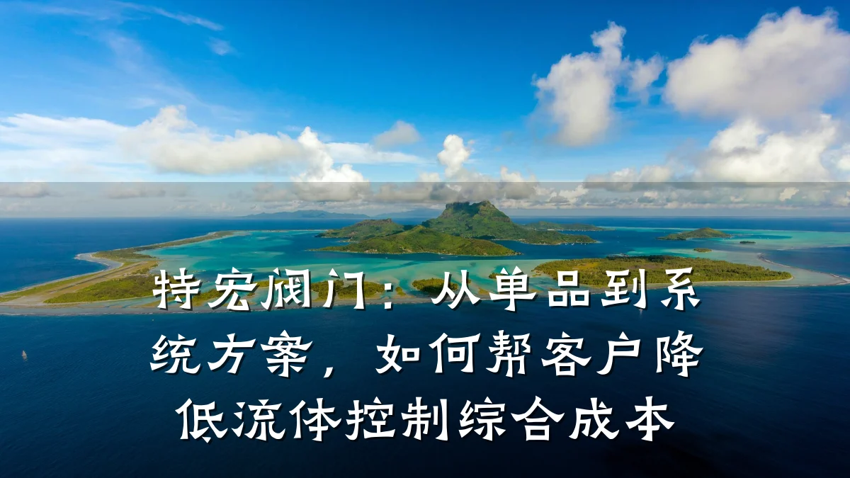 特宏阀门:从单品到系统方案,如何帮客户降低流体控制综合成本