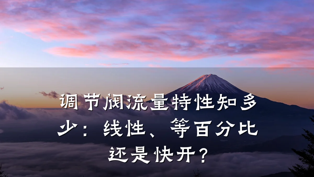 调节阀流量特性知多少:线性、等百分比还是快开?