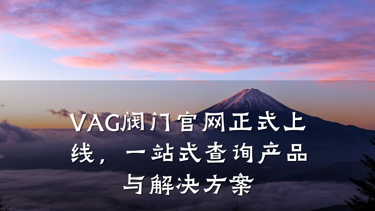 VAG阀门官网正式上线,一站式查询产品与解决方案
