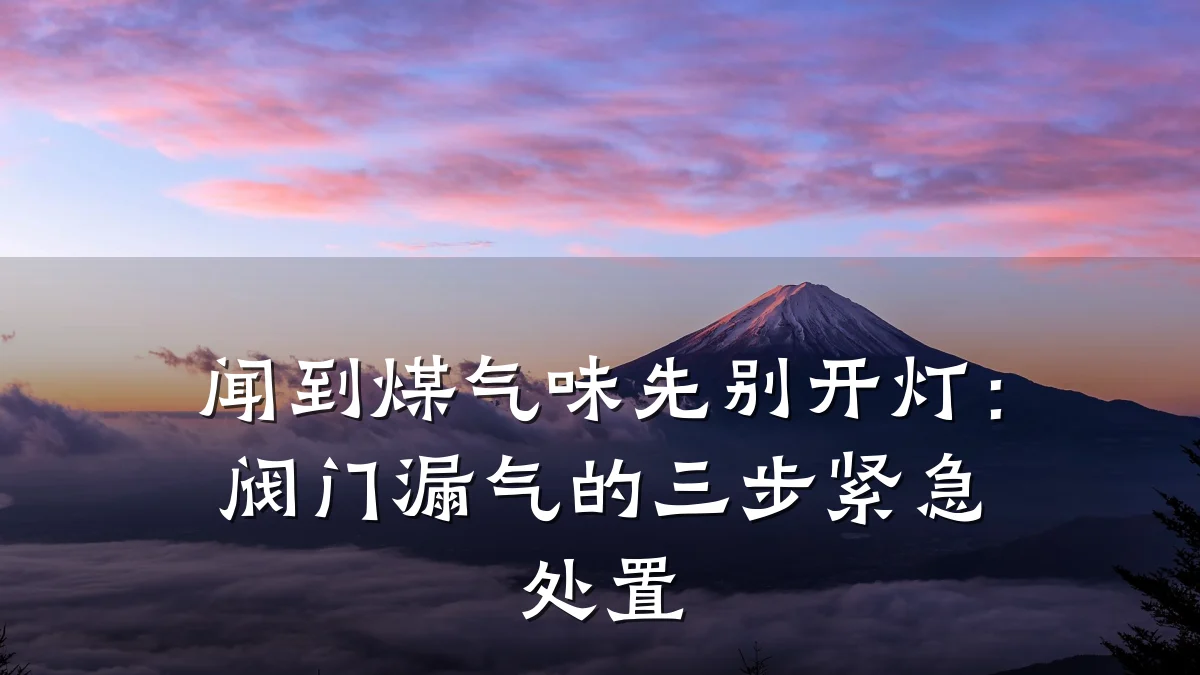 闻到煤气味先别开灯:阀门漏气的三步紧急处置