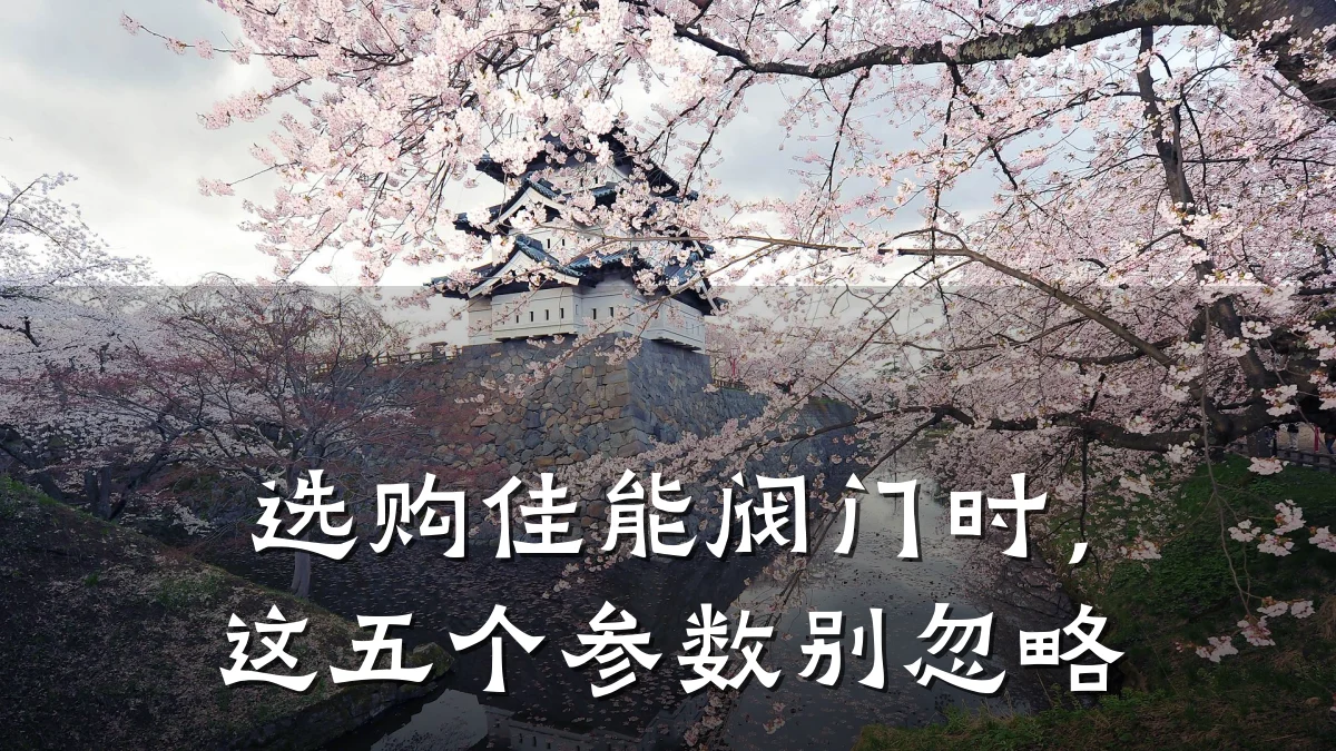 选购佳能阀门时,这五个参数别忽略