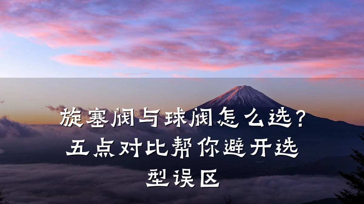 旋塞阀与球阀怎么选?五点对比帮你避开选型误区