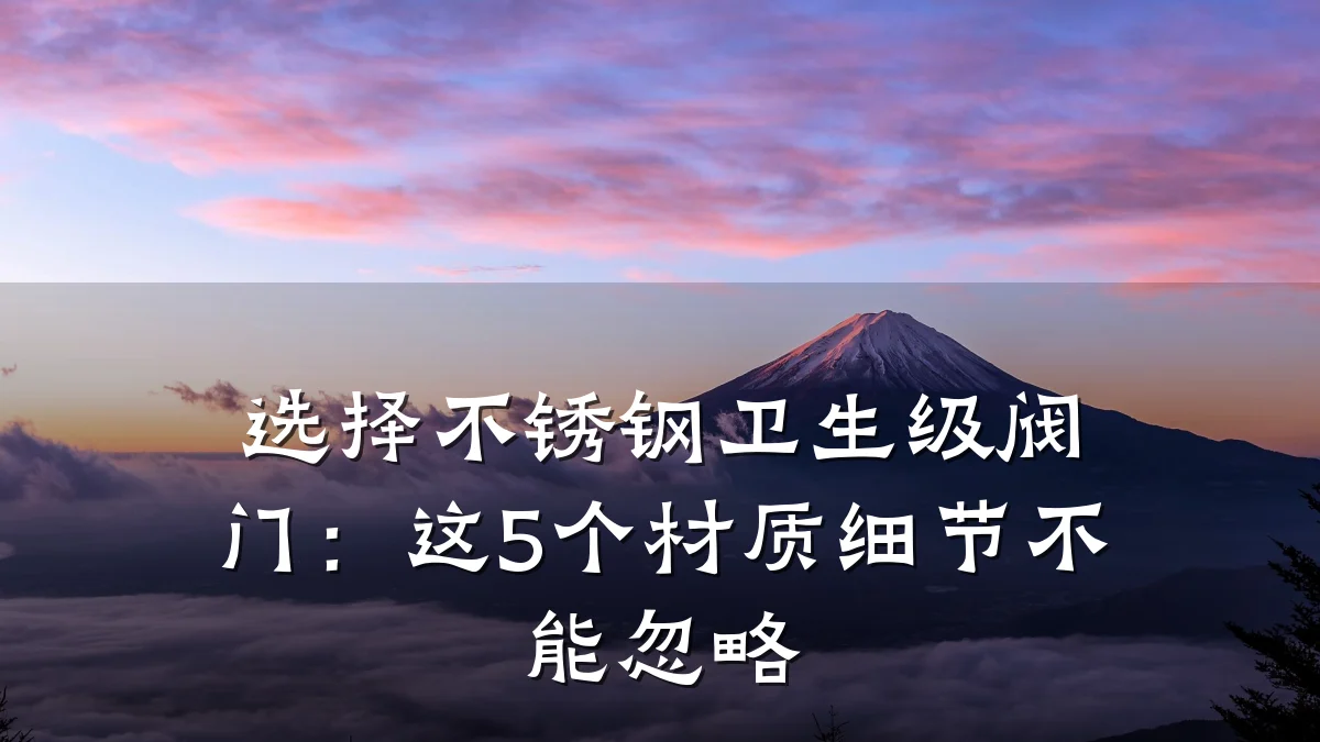 选择不锈钢卫生级阀门:这5个材质细节不能忽略