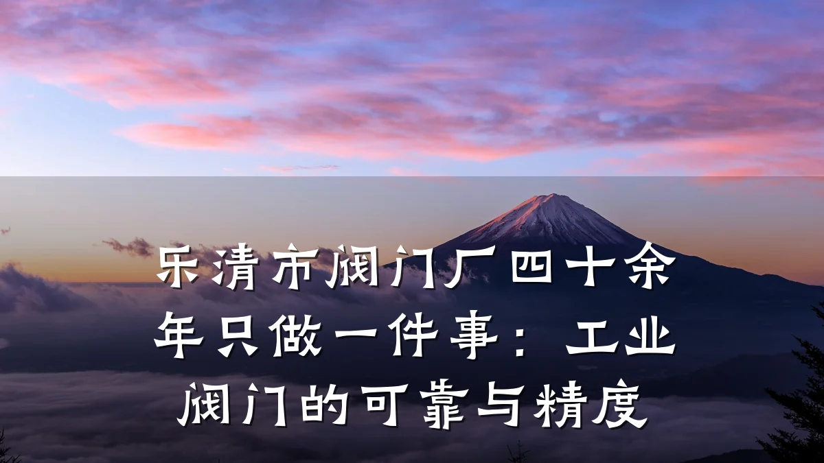 乐清市阀门厂四十余年只做一件事:工业阀门的可靠与精度
