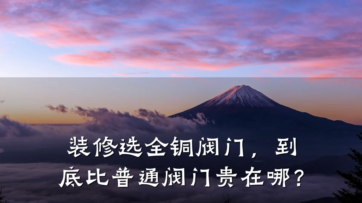 装修选全铜阀门,到底比普通阀门贵在哪?