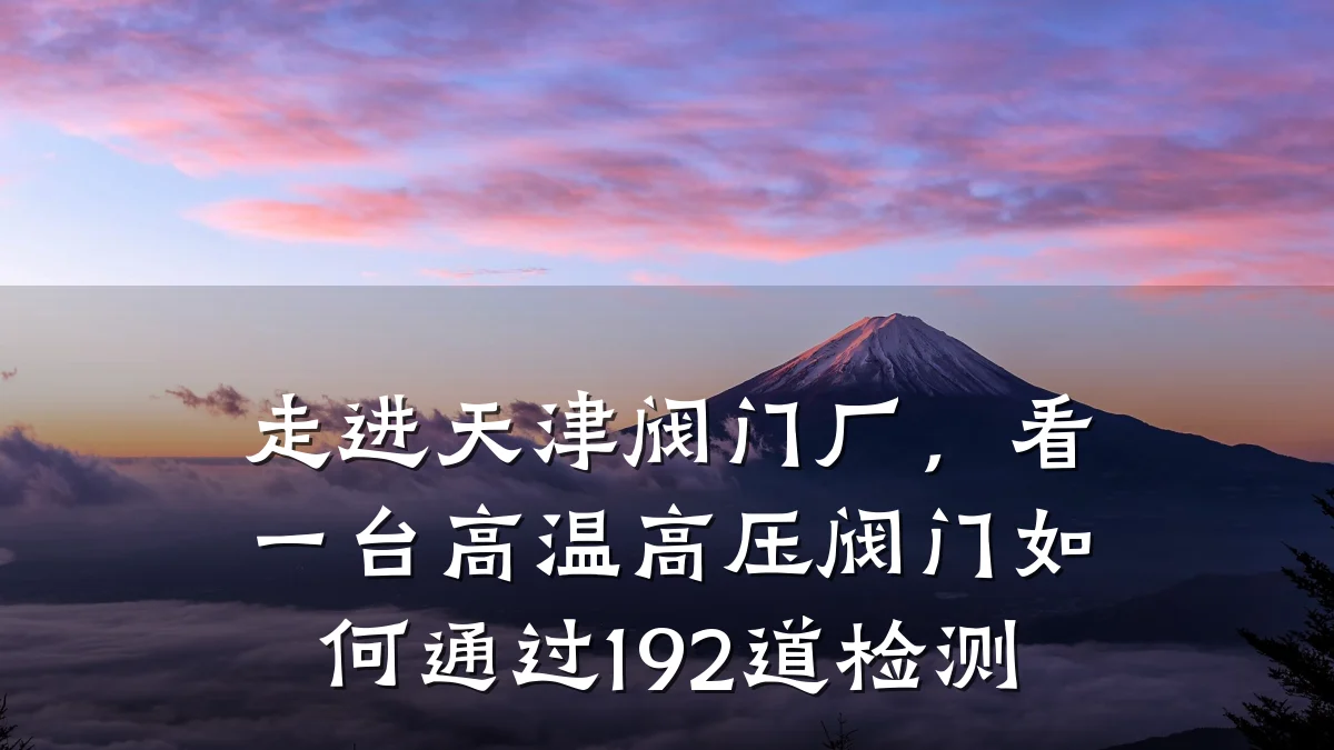 走进天津阀门厂,看一台高温高压阀门如何通过192道检测